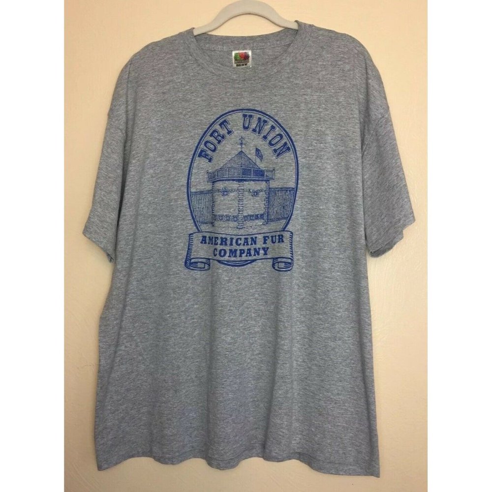 Fort Union American Fur Company TShirt‎ Gray  M Fruit Of The Loom Missouri